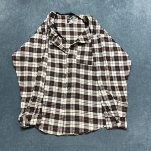 Flip Flop Flannel Shirt Mens Small Multicolor Plaid Cotton Long Sleeve Pocket